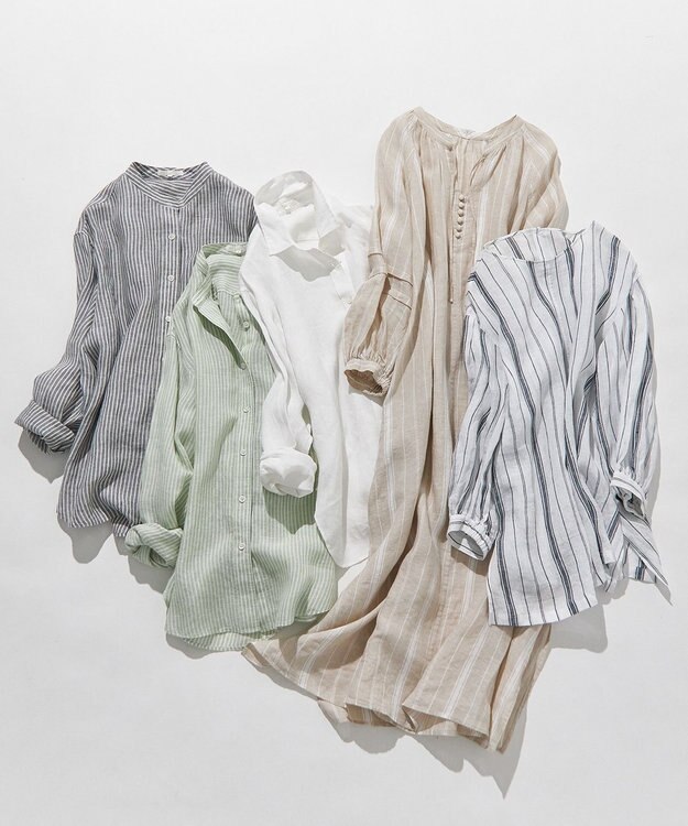 23区 【Oggi8月号掲載/洗える】LIBECO ベーシック シャツ ホワイト