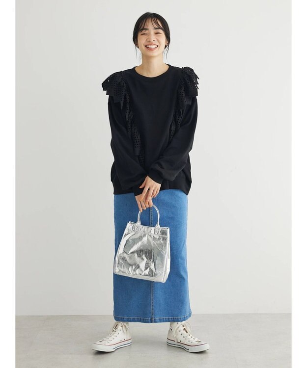 Green Parks ＧＵＭストレッチタイトデニムスカート Light Blue