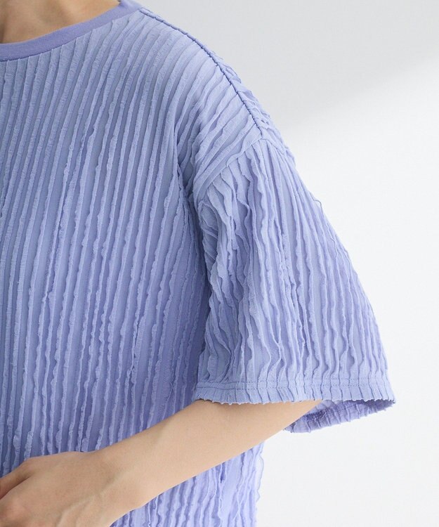 Green Parks ５分袖フリルカットプルオーバー Purple