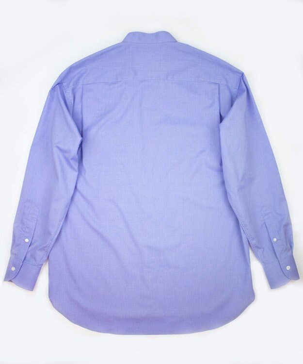 KASHIYAMA GIZA 100/2 バンドカラーシャツ ブルーシャンブレー