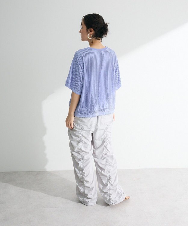 Green Parks ５分袖フリルカットプルオーバー Purple