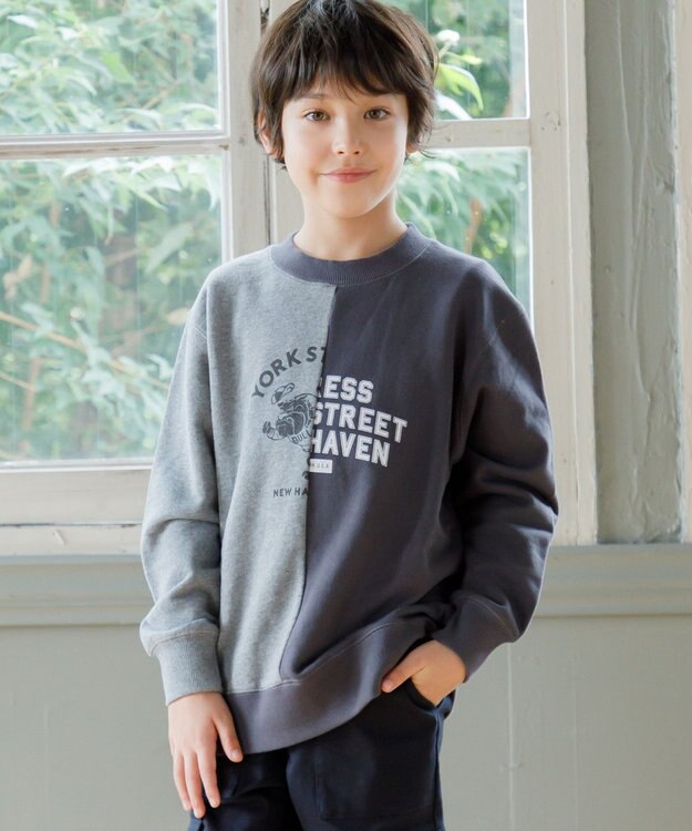 J.PRESS KIDS 【140-170cm】パッチワーク ブルプリント トレーナー グレー系