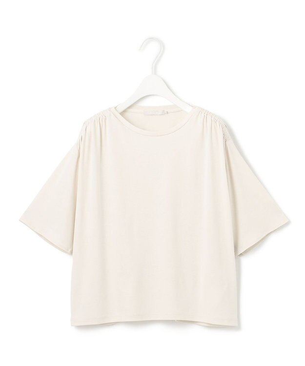 ICB 【接触冷感・UVケア・洗える】 ハイツイストスムース デザインカットソー ライトベージュ系