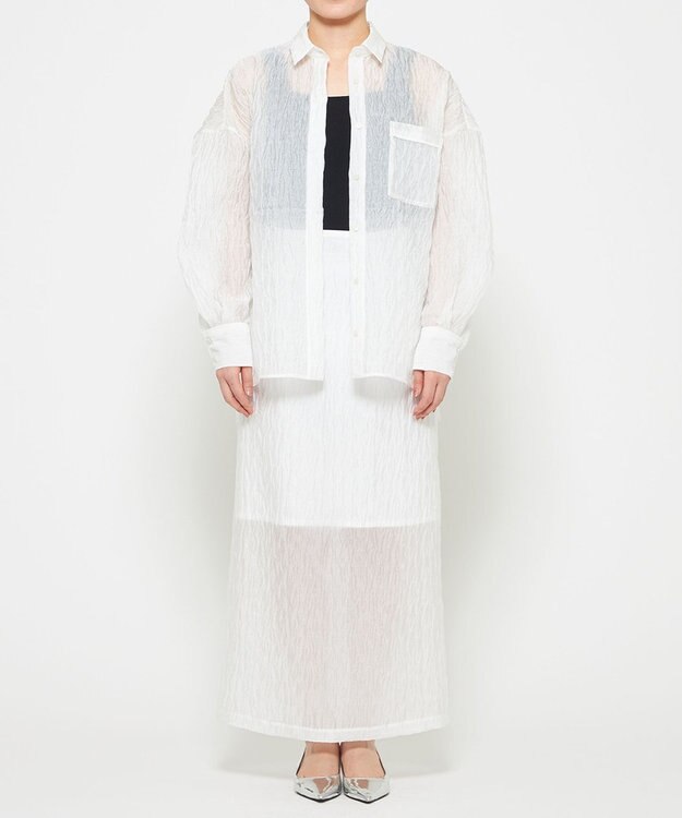 uncrave 【佐藤晴美さん着用】シアー ジャガード シャツ オフ