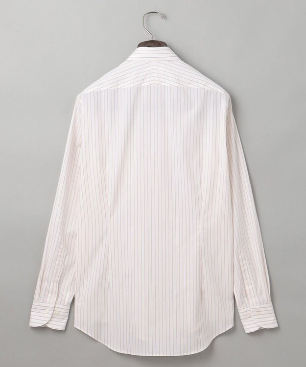 GOTAIRIKU 【形態安定】PREMIUMPLEATS_レギュラーカラー 通年ドレスシャツ（ボーダー） ダークブラウン系1