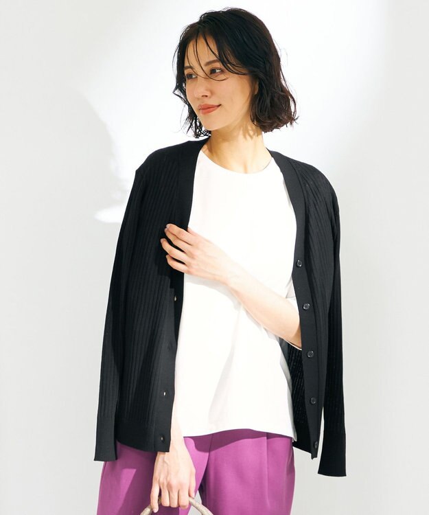 ANY 【UVケア】ミドルレングス カーディガン ブラック