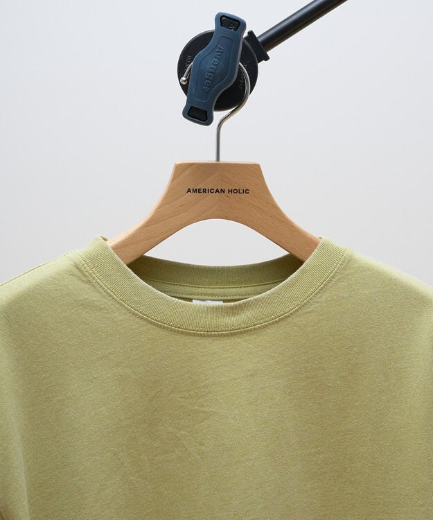 AMERICAN HOLIC DISCUS パウダーブリーチ加工Tシャツ Pistachio