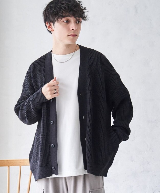 WEGO オーバーフィットカーディガン ブラック