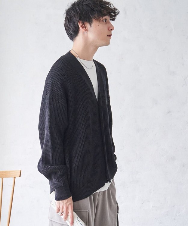 WEGO オーバーフィットカーディガン ブラック
