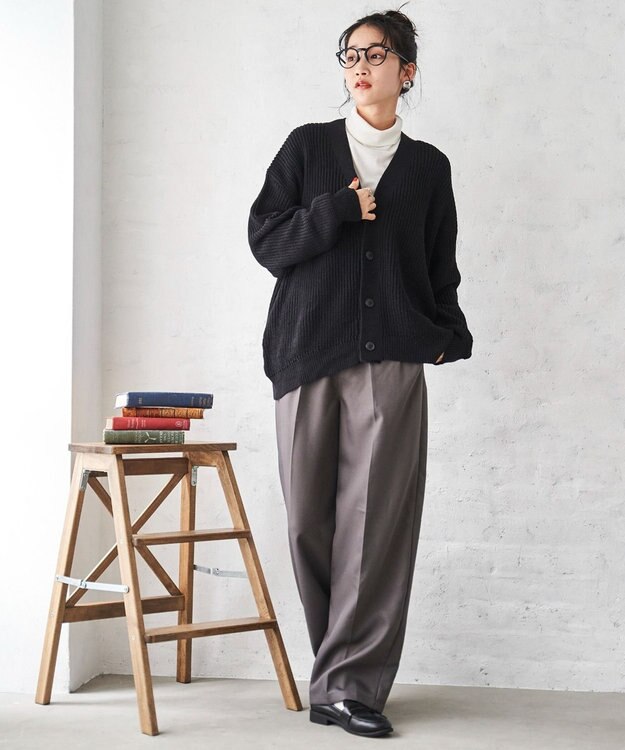 WEGO オーバーフィットカーディガン ブラック