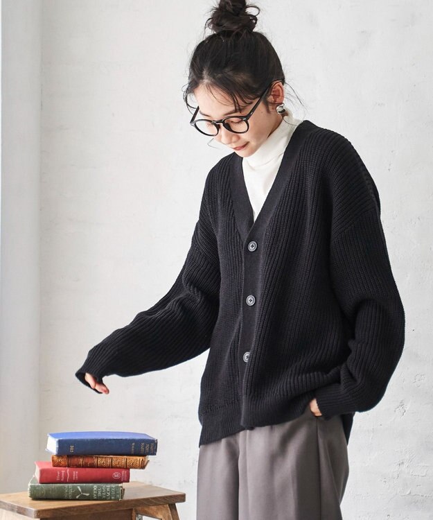 WEGO オーバーフィットカーディガン ブラック