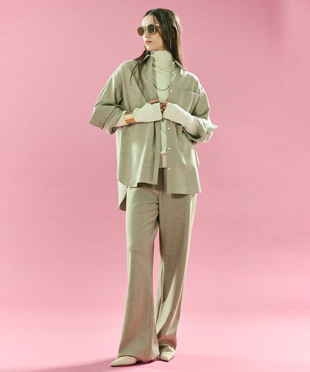 BEIGE， MONTAIGNE / イージーウエストウールワイドパンツ Taupe