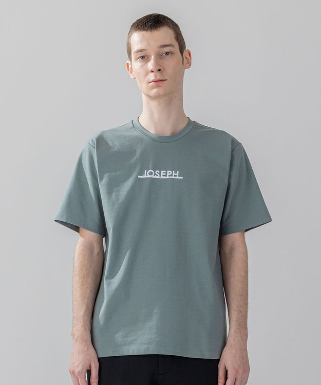 JOSEPH HOMME 【WEB・一部店舗限定】 ライトダブルジャージーロゴプリント　半袖Tシャツ スモーキーグリーン系