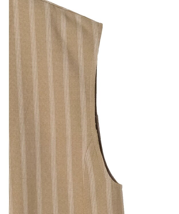 Green Parks 綿麻混シングルミディ丈ベスト Black