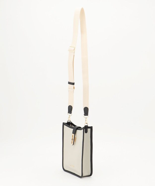 LA BAGAGERIE スクエアレザーミニショルダーバッグ アイボリー