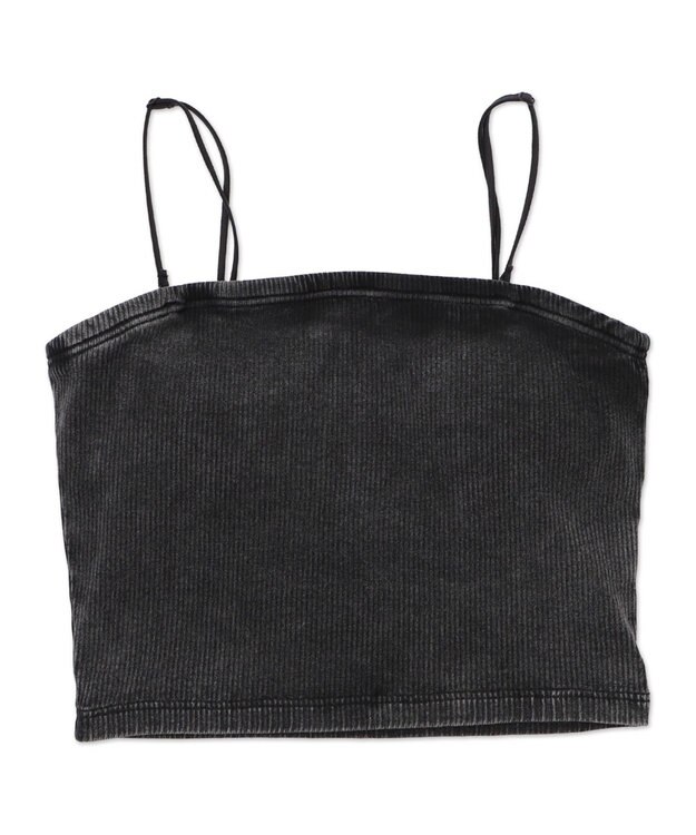 WEGO 【カップ付きインナー】ヴィンテージウォッシュカップインショートキャミ スミクロ