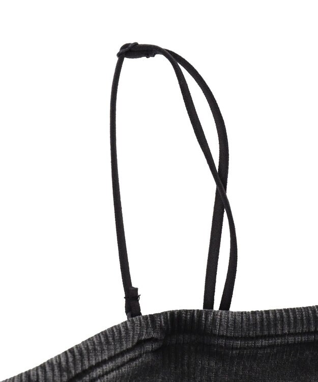 WEGO 【カップ付きインナー】ヴィンテージウォッシュカップインショートキャミ スミクロ