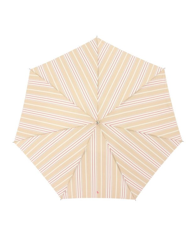 MOONBAT POLO RALPH LAUREN(ポロ ラルフローレン) 折りたたみ傘 ソフトストライプ ポロポニー ワンポイント ベージュ
