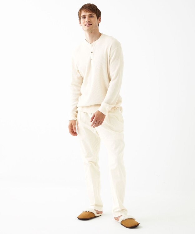 JOSEPH ABBOUD MOUNTAIN 【SPACE／UNISEX】OGコットンワッフル カットソー アイボリー系