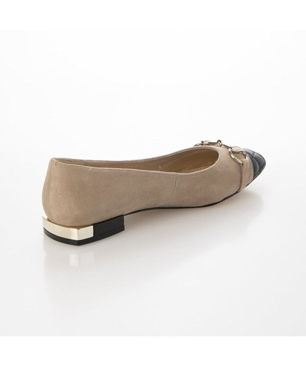 MODE ET JACOMO <MODE ET JACOMO>スクエアビットフラットパンプス ベージュコンビ