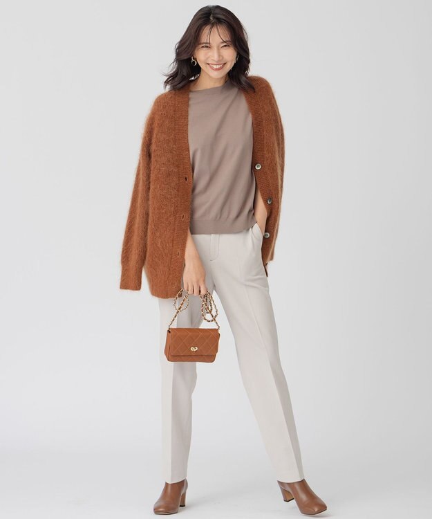 23区 リッチモヘア Vネック カーディガン キャメル系