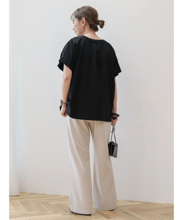 AMERICAN HOLIC 接触冷感袖タックカットプルオーバー Black