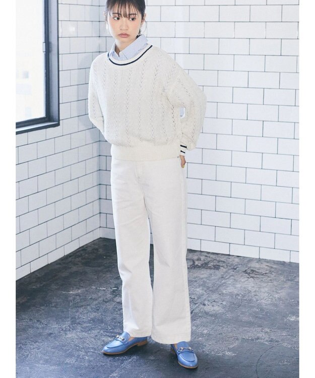 earth music&ecology コットンツイルバギーパンツ Off White