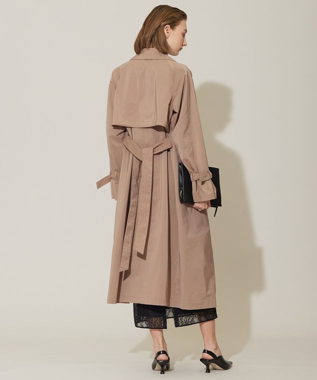 ICB 【撥水加工】 メモリーストレッチタフタ トレンチコート アンバーベージュ系