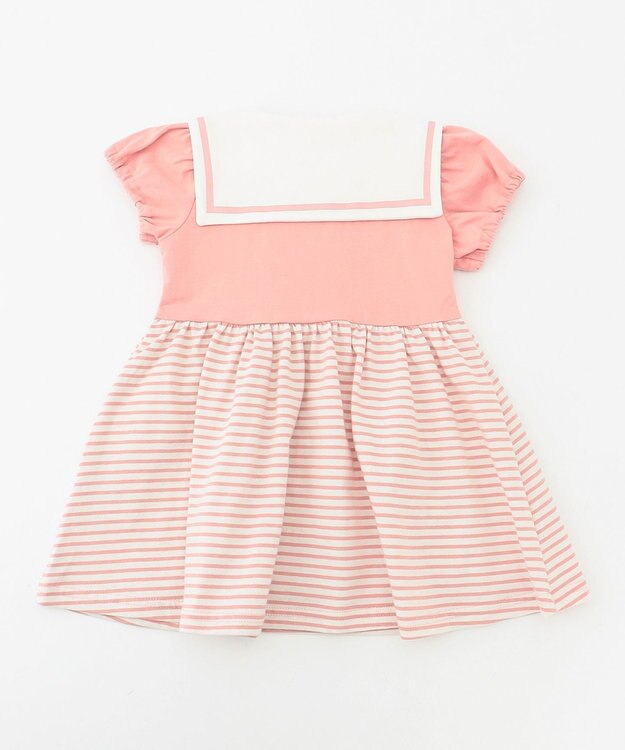 組曲 KIDS 【80-90cm】セーラーボーダー ワンピース ピンク系1