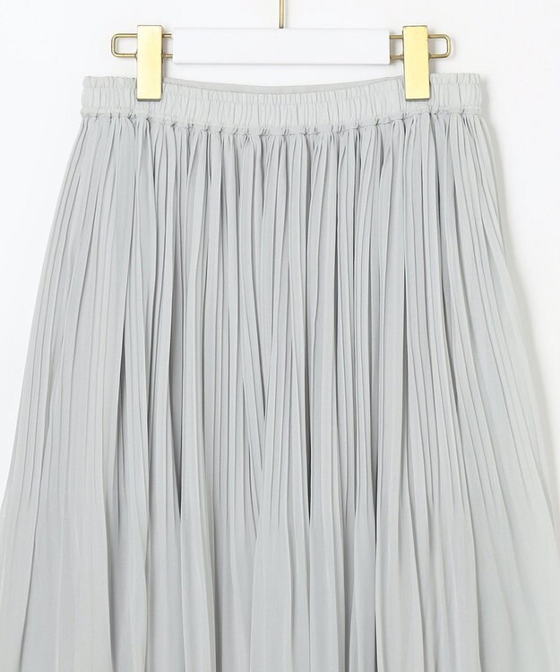 ANY SIS シャイニープリーツ スカート ライトグレー