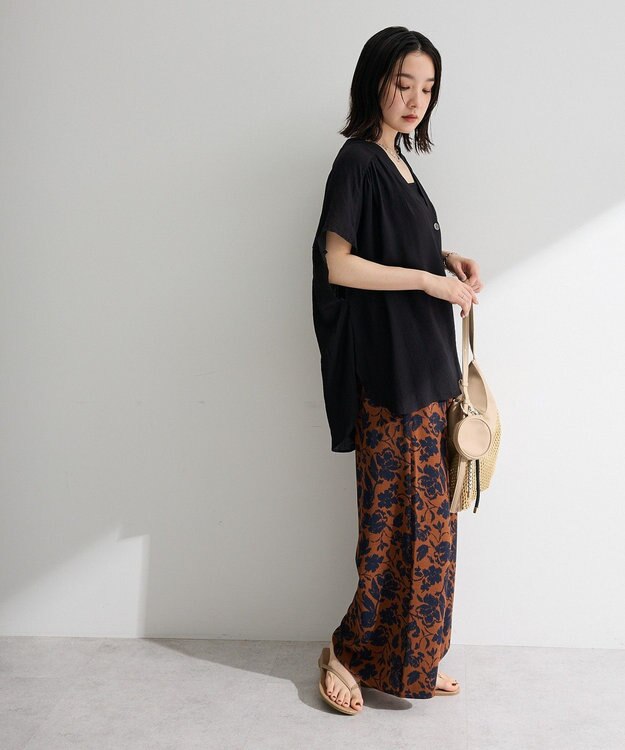 Green Parks フレンチスリーブリブドッキングシャツ Black
