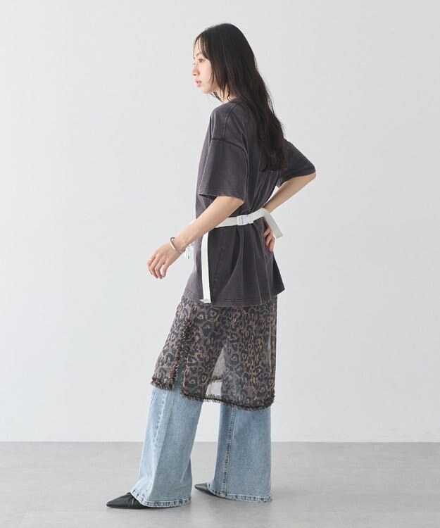 earth music&ecology 【WEB限定】レイヤードスカート(Short) Leopard