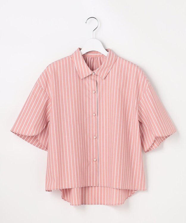 ANY SIS S ペタルスリーブ シャツ コーラルストライプ