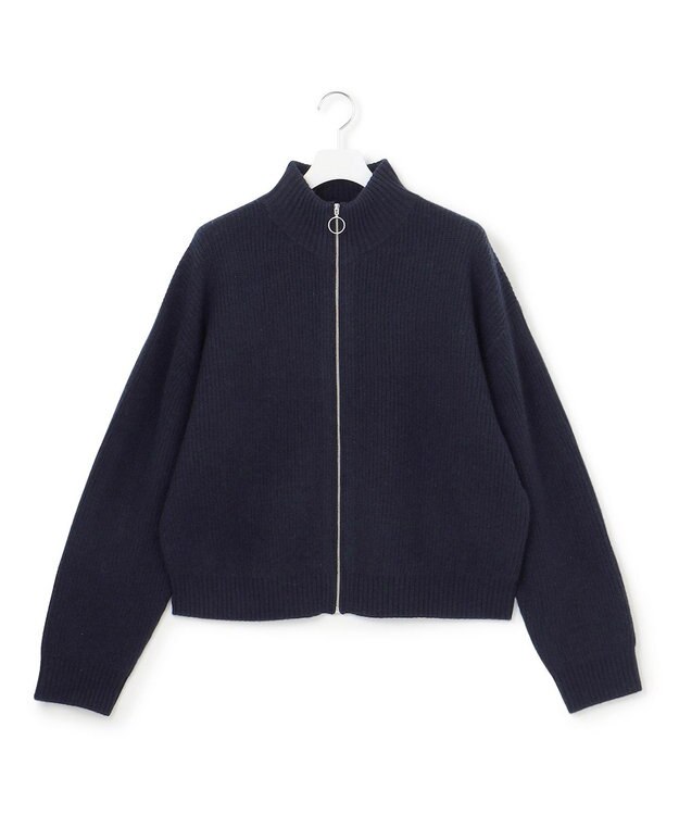 J.PRESS YORK STREET 【UNISEX】ウールカシミヤ ジップアップニット ネイビー系