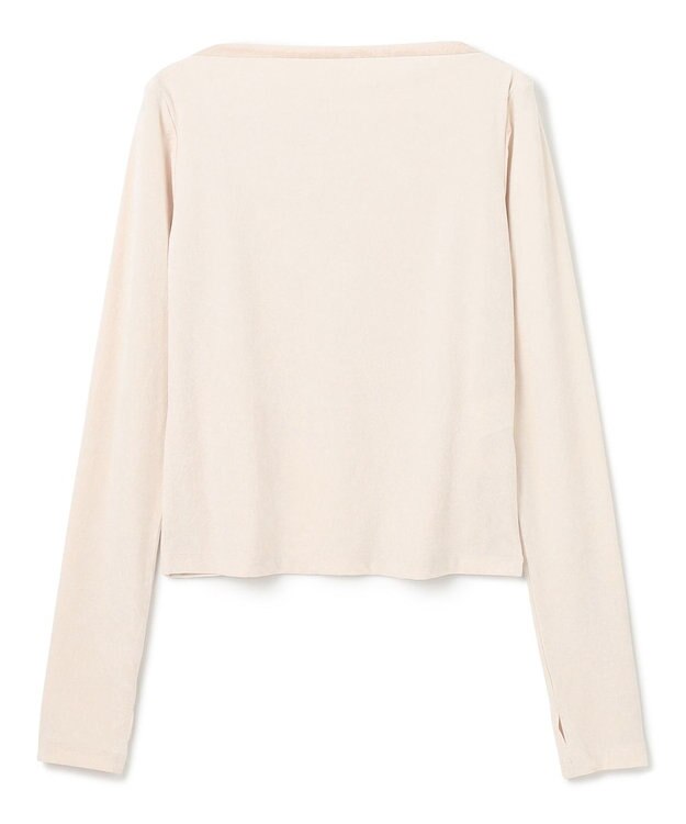 BEIGE， 【洗える・BAILA掲載】BUTLER / ストレッチベロアボートネックカットソー Ecru