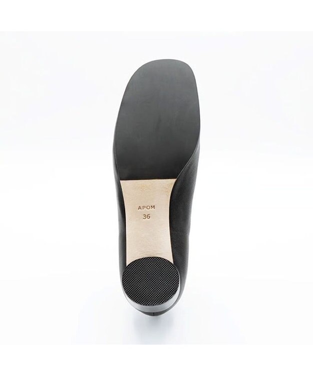 APOM オブリークトゥローヒールパンプス40 ブラック