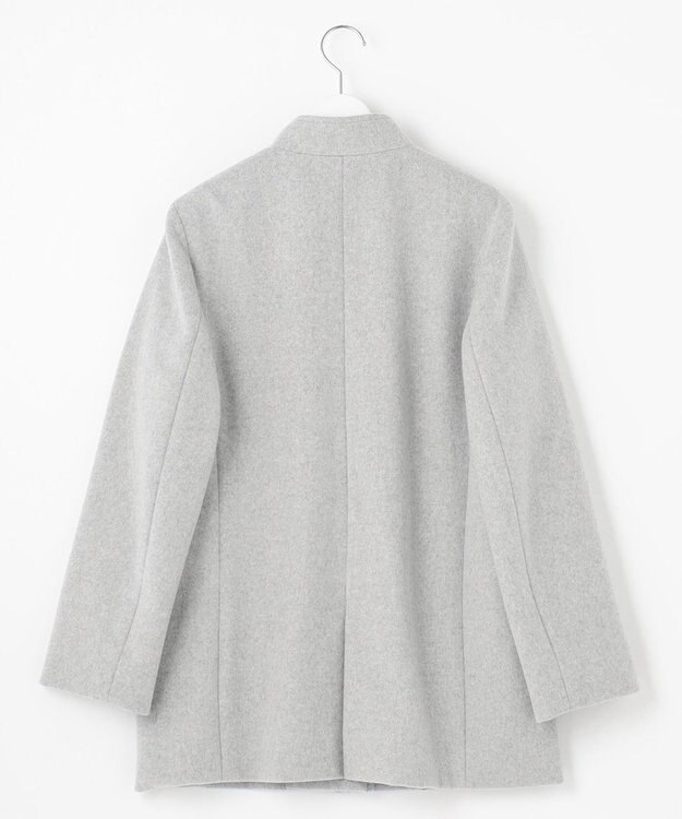 J.PRESS LADIES L ショートビーバー ボトルネック コート グレー系