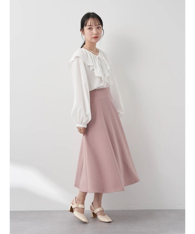 earth music&ecology ラッフルカラーブラウス Off White