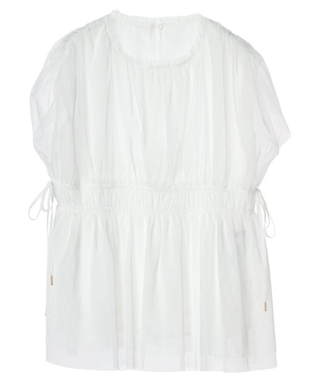 YECCA VECCA チュールギャザーブラウス Brown