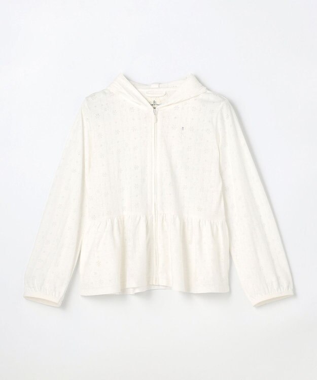 組曲 KIDS 【110-140㎝】 オパールレーシーパーカー オフホワイト