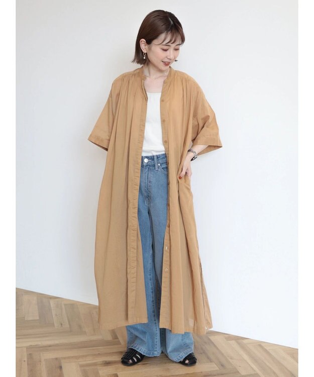 AMERICAN HOLIC ふんわりインドボイルロングワンピース Camel