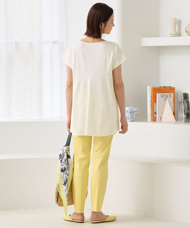 自由区 【接触冷感・吸湿・速乾・XXSサイズあり】COOLMAX テーパードパンツ ライトイエロー系