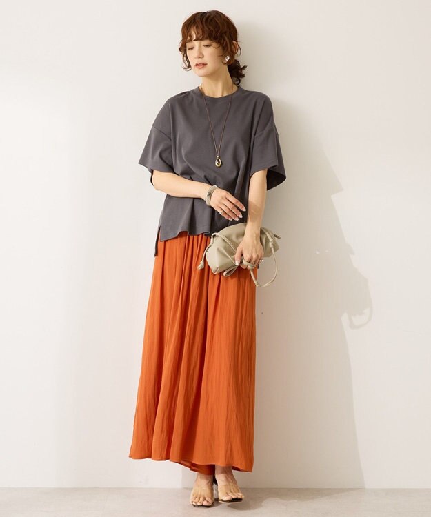 AMERICAN HOLIC 【選べる丈】接触冷感シフォンスカーチョ Terracotta