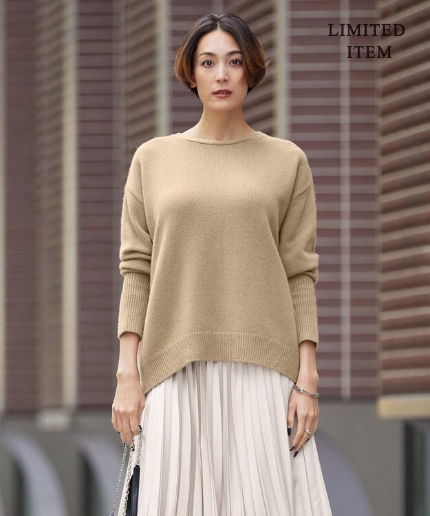 ICB L 【WEB限定】ファインメリノバルキー プルオーバー ベージュ系