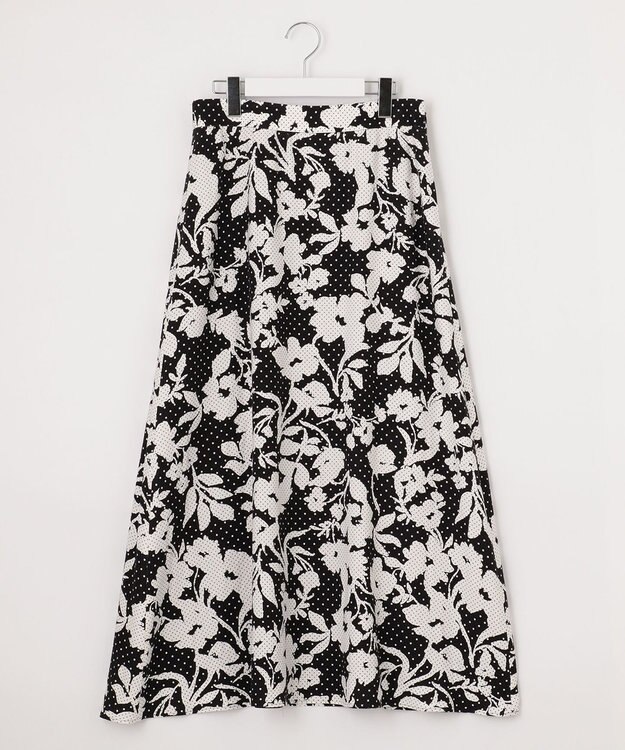 自由区 【XSサイズ~/洗える】モノトーンドットフレア スカート ブラック系5