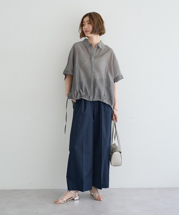 YECCA VECCA サイドスリットドロストシャツ Gray