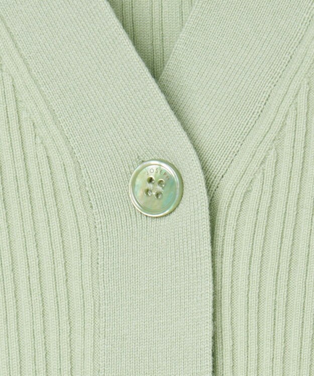 JOSEPH 【洗える】ファインリブメリノ　カーディガン Matcha