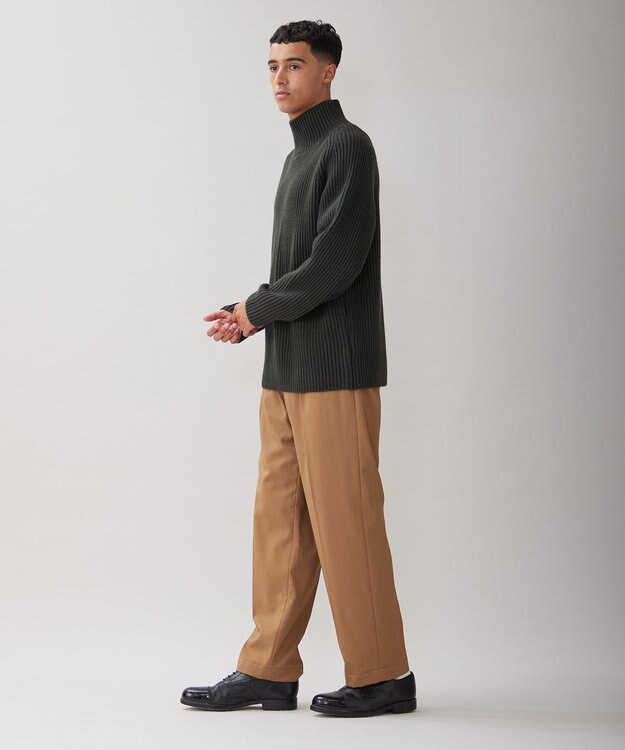 UNFILO MENS バルキー タートルネック ニット カーキ