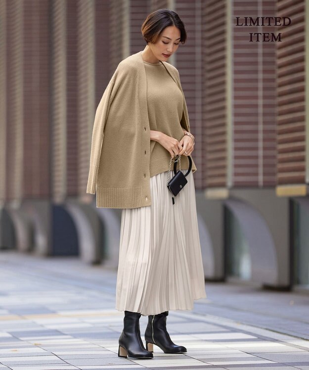 ICB L 【WEB限定】ファインメリノバルキー プルオーバー ベージュ系