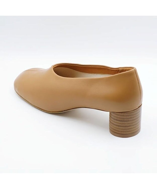 APOM オブリークトゥローヒールパンプス40 キャメル
